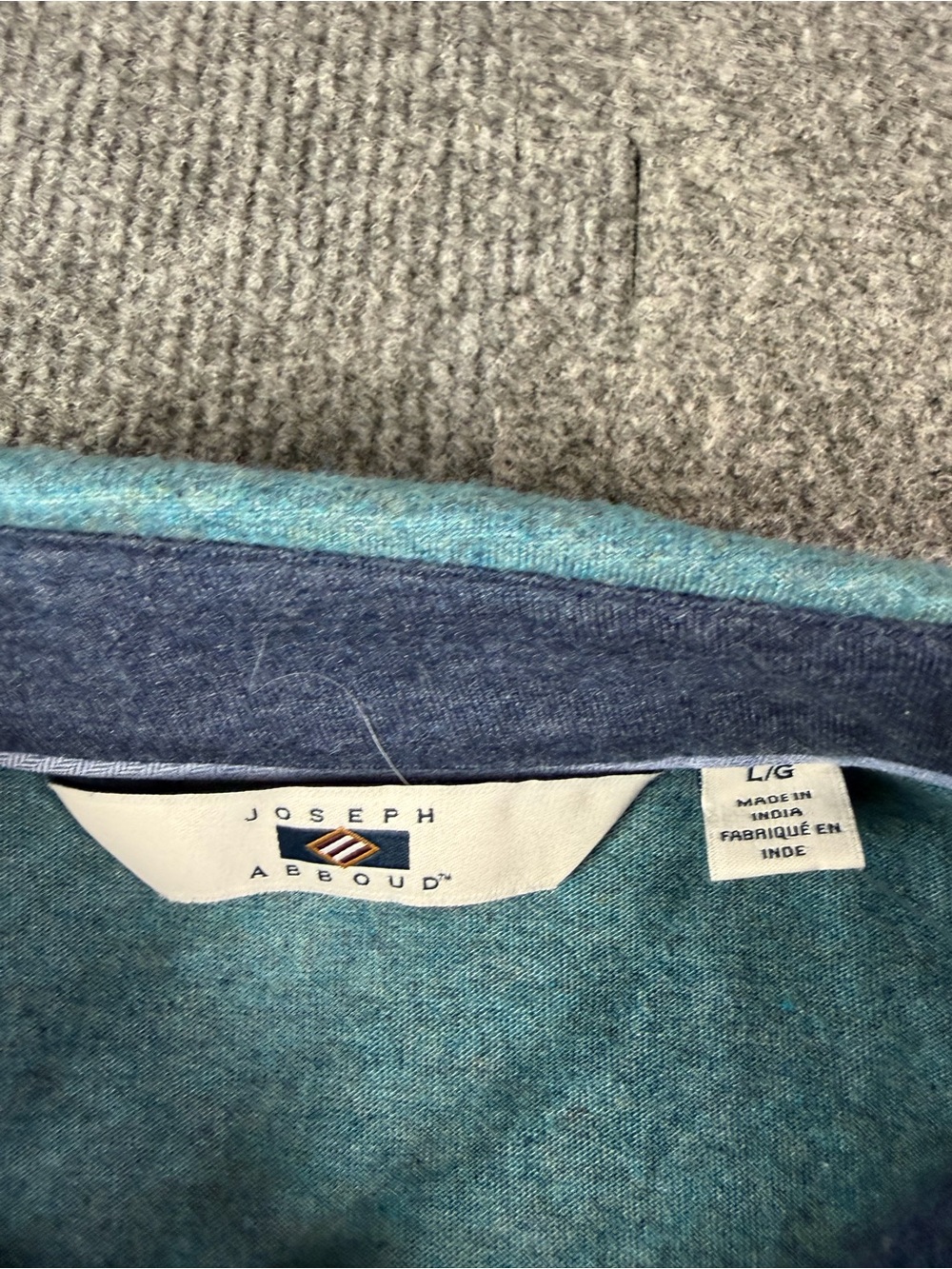 Joseph Abboud Mens Cotton Blend Long Sleeve Polo Shirt Size L Grayish Blue NWT - Picture 5 of 9